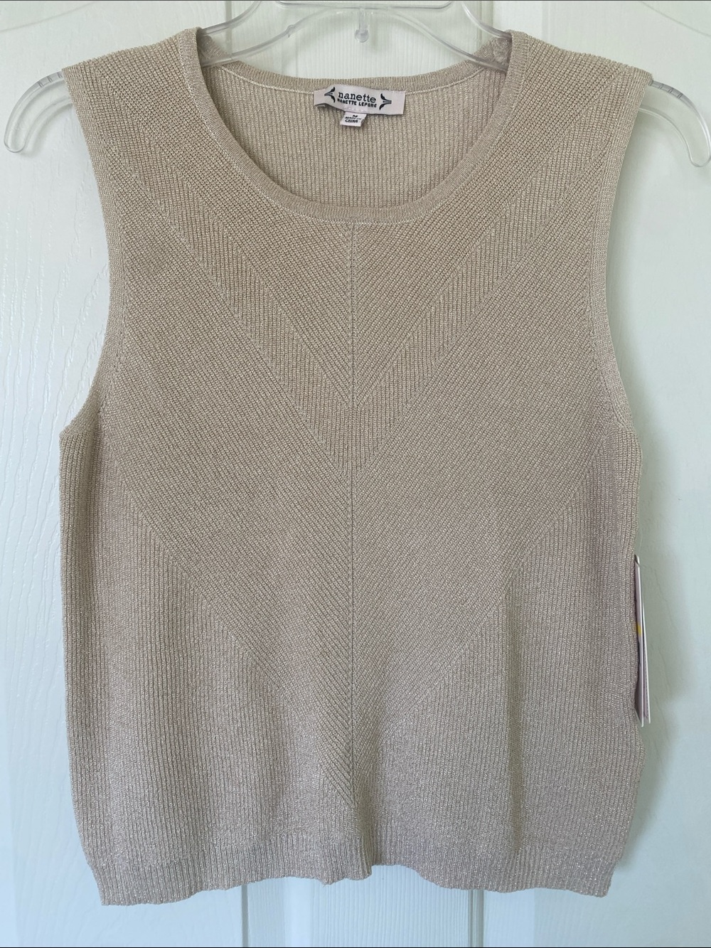Nanette Lepore champagne Knit Sleeveless Tank Top